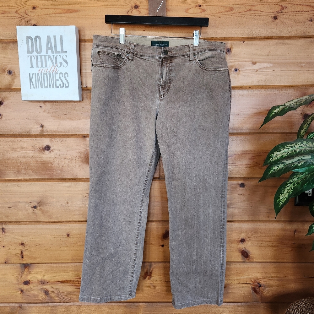 Lauren Ralph Lauren Modern Straight Leg Stretch Denim Jean Ankle Plus Sz 16 X28"